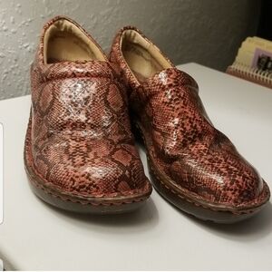 b.o.c. Faux Snake Print Mules